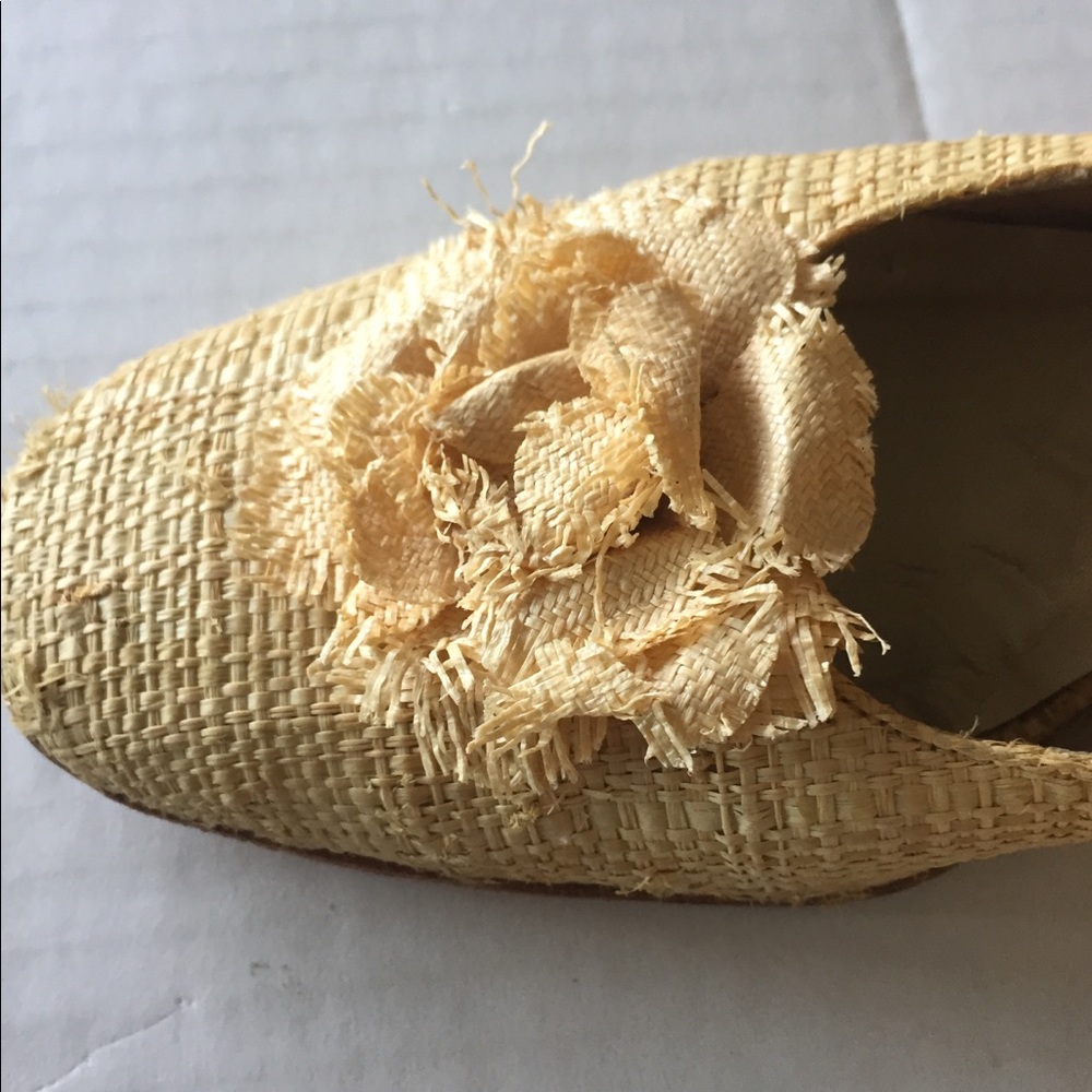 ISAAC MIZRAHI - SAKS FIFTH AVE Raffia Straw Mules - - Picture 4 of 8